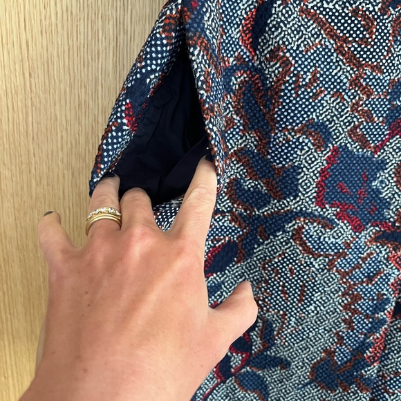 Tory Burch Blue Sheath Mini Dress Sleeveless Crew Neck - Picture 6 of 7